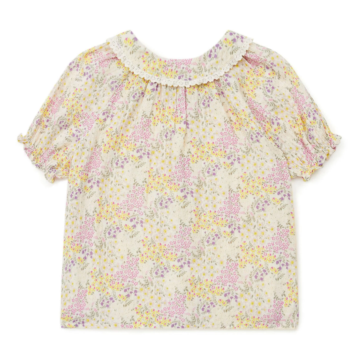 Aida Cotton Muslin Blouse Ecru Bonton Fashion Children 2 Aida Cotton Muslin Blouse Ecru Bonton Fashion Children - Image 2