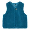 Beti Faux Fur Vest Peacock blue Bonton Fashion Children