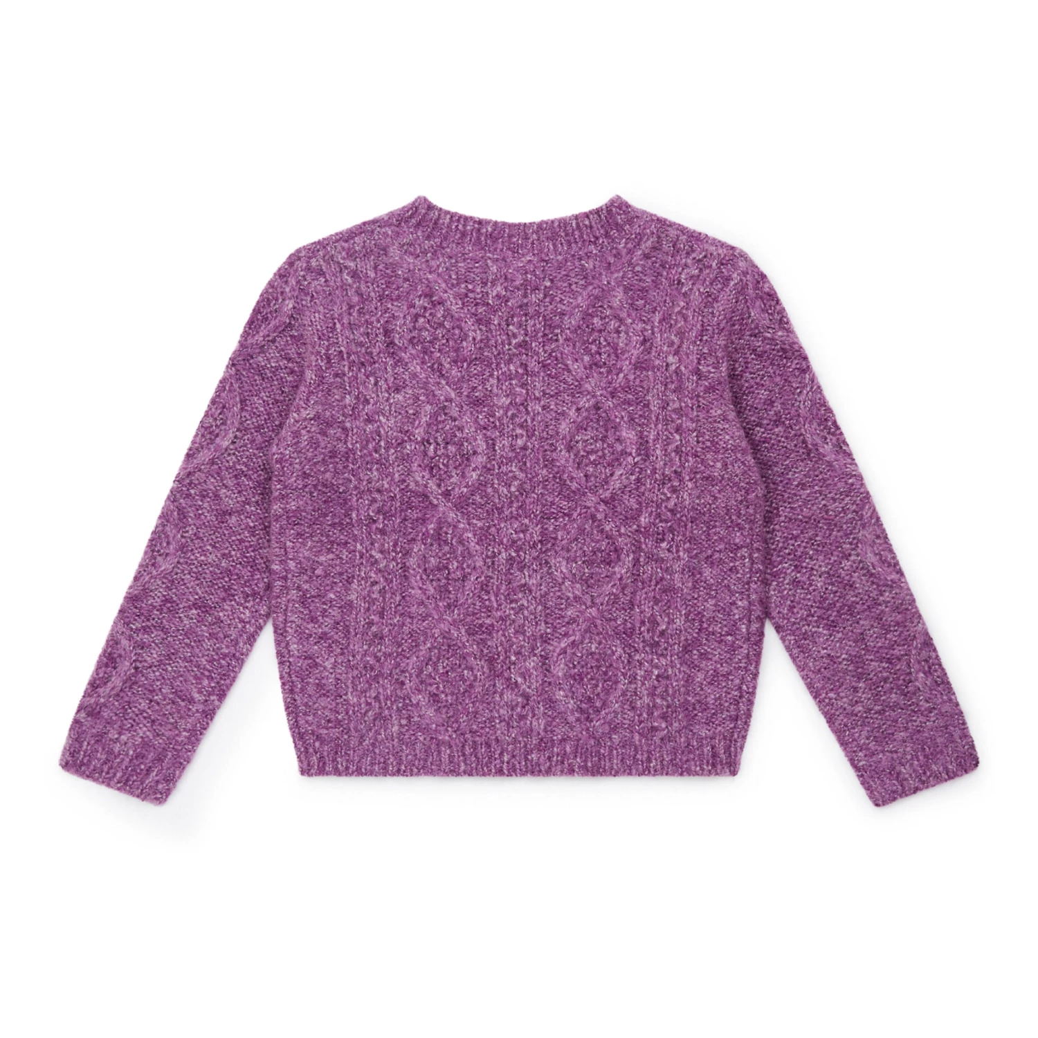 Cable-Knit Jumper Mauve Bonton Fashion Children 3 Cable-Knit Jumper Mauve Bonton Fashion Children - Image 3