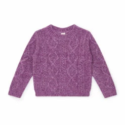 Cable-Knit Jumper Mauve Bonton Fashion Children