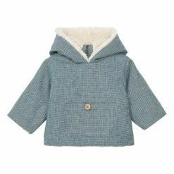 Camion Houndstooth Fur-Lined Jacket Green Bonton Fashion Baby