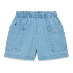 Clovis Lightweight Denim Shorts Denim blue Bonton Fashion Children
