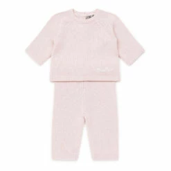 Cotton and Cashmere Jumper + Leggings Pale pink Bonton Fashion Baby