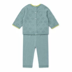 Cotton and Cashmere Openwork Top + Bottoms Blue Bonton Fashion Baby -Bonton Best Sales cotton and cashmere openwork top bottoms blue bonton fashion baby 2