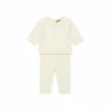 Cotton and Cashmere Openwork Top + Bottoms Ecru Bonton Fashion Baby