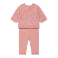 Cotton and Cashmere Openwork Top + Bottoms Pink Bonton Fashion Baby -Bonton Best Sales cotton and cashmere openwork top bottoms pink bonton fashion baby 2