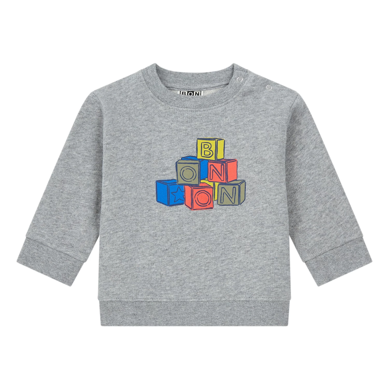 Cubes Organic Cotton Sweatshirt Heather grey Bonton Fashion Baby 1 Cubes Organic Cotton Sweatshirt Heather grey Bonton Fashion Baby