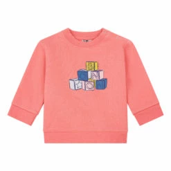 Cubes Organic Cotton Sweatshirt Pink Bonton Fashion Baby