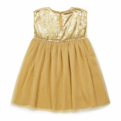 Dalida Tulle and Sequin Dress - Christmas Collection - Gold Bonton Fashion Children -Bonton Best Sales dalida tulle and sequin dress christmas collection gold bonton fashion children 4