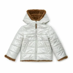 Darry Fur-Lined Down Jacket Silver Bonton Fashion Children