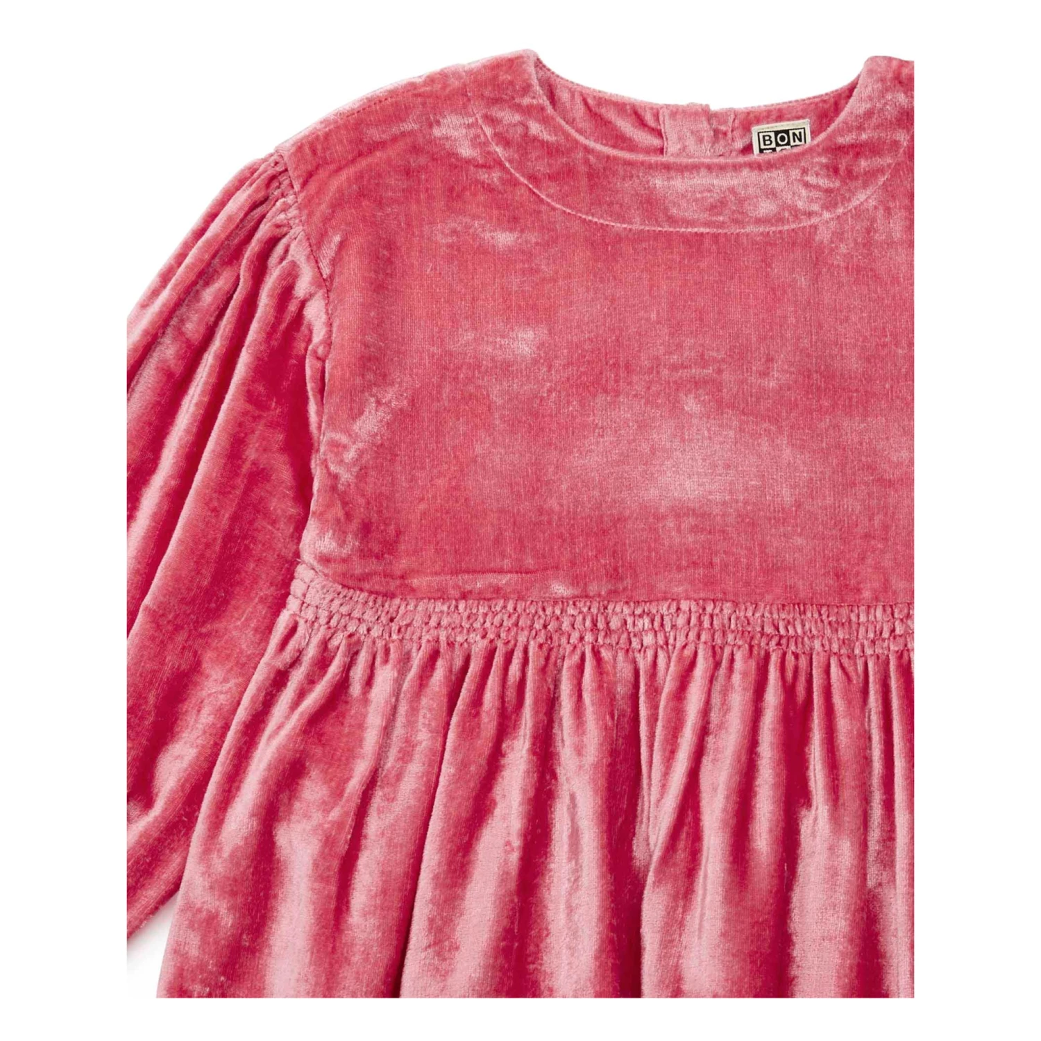 Donano Velvet Dress - Christmas Collection - Pink Bonton Fashion Children 2 Donano Velvet Dress - Christmas Collection - Pink Bonton Fashion Children - Image 2