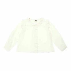 Dory Organic Cotton Muslin Blouse Ecru Bonton Fashion Children