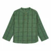 Edgar Checked Organic Cotton Muslin Kurta Shirt Green Bonton Fashion Children