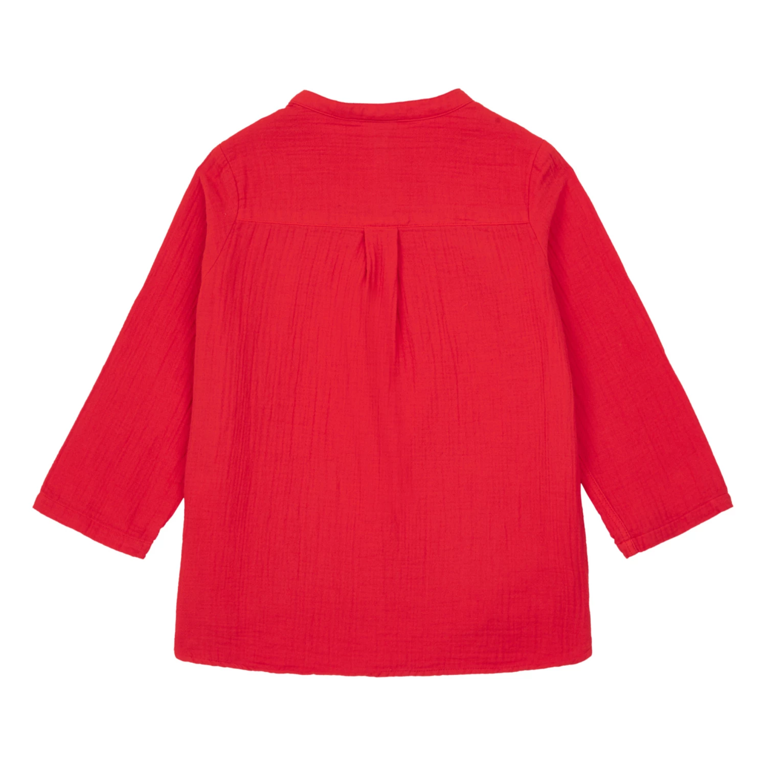 Edgar Organic Cotton Muslin Kurta Shirt Red Bonton Fashion Children 3 Edgar Organic Cotton Muslin Kurta Shirt Red Bonton Fashion Children - Image 3