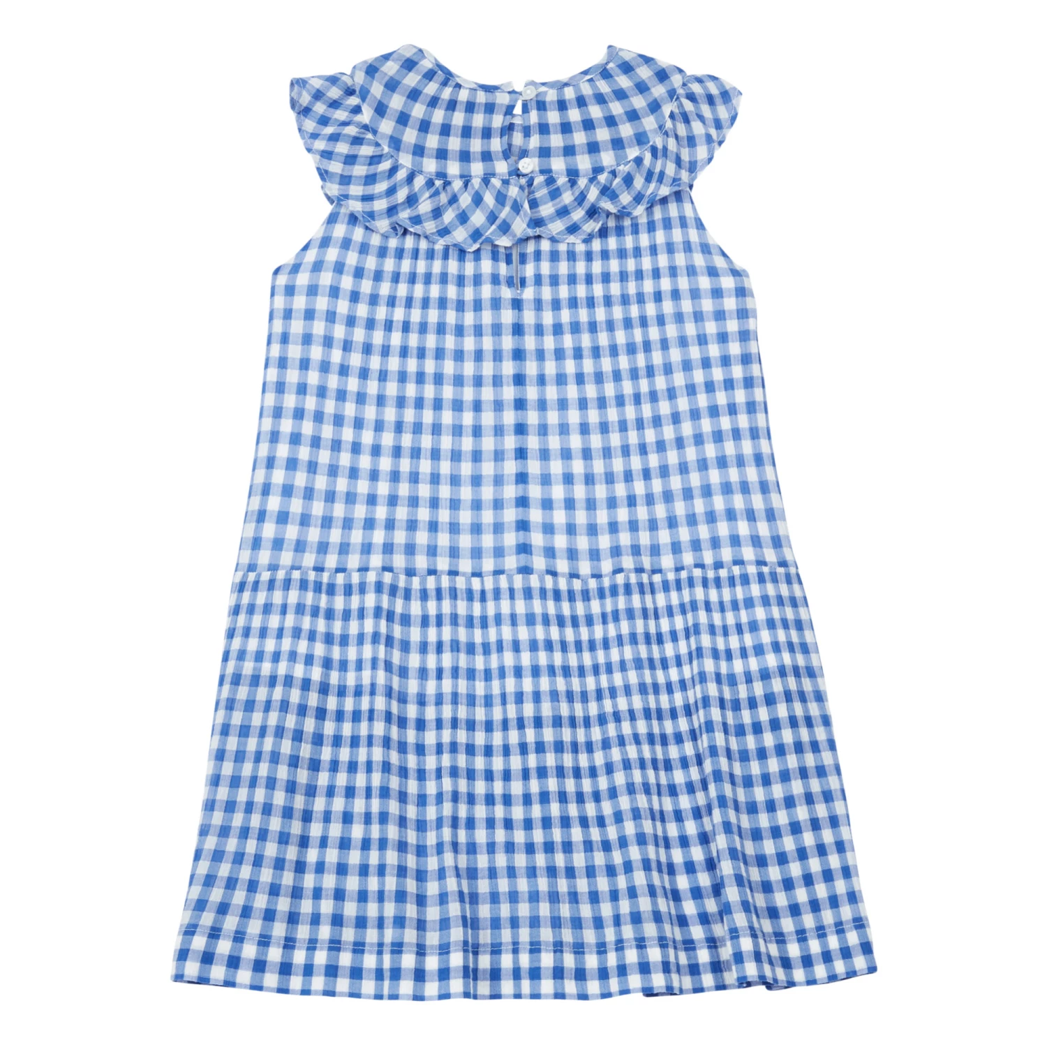 Eglantine Gingham Dress Blue Bonton Fashion Children 3 Eglantine Gingham Dress Blue Bonton Fashion Children - Image 3