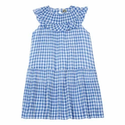 Eglantine Gingham Dress Blue Bonton Fashion Children