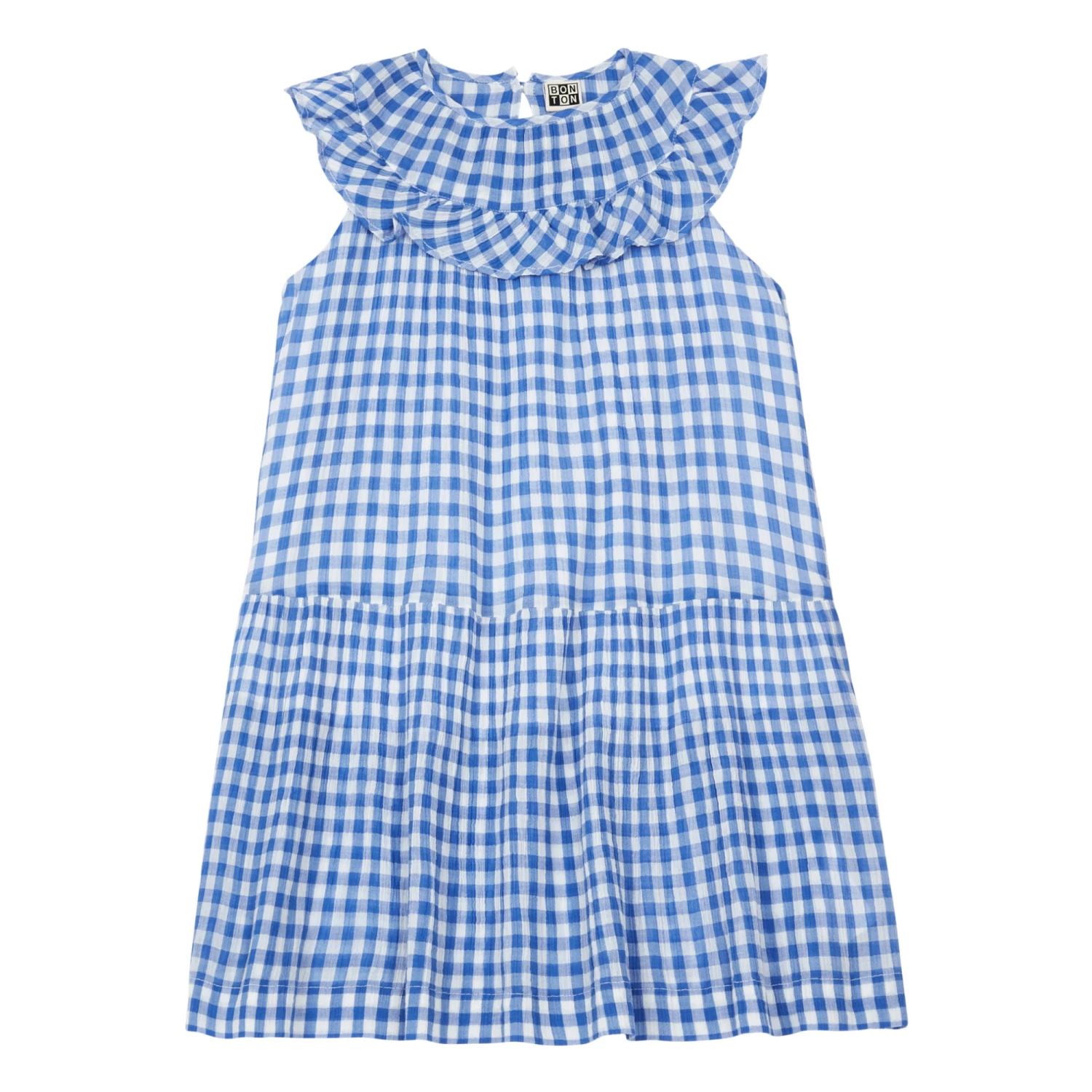 Eglantine Gingham Dress Blue Bonton Fashion Children 1 Eglantine Gingham Dress Blue Bonton Fashion Children