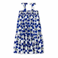 Elaine Organic Cotton Muslin Dress Blue Bonton Fashion Children