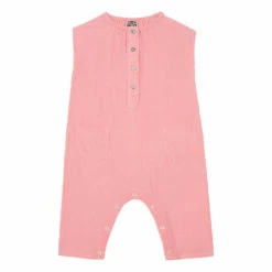 Elia Organic Cotton Muslin Jumpsuit Pink Bonton Fashion Baby