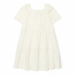 Eliette Embroidered Dress Ecru Bonton Fashion Children