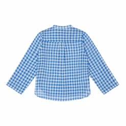 Eloi Gingham Cotton Muslin Shirt Blue Bonton Fashion Children -Bonton Best Sales eloi gingham cotton muslin shirt blue bonton fashion children 2