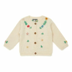 Embroidered Cardigan Ecru Bonton Fashion Baby