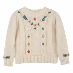 Embroidered Jumper Ecru Bonton Fashion Children