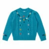 Embroidered Jumper Peacock blue Bonton Fashion Children