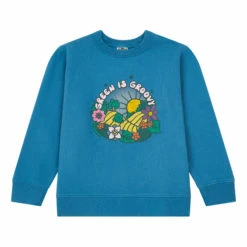 Groovy Organic Cotton Sweatshirt Peacock blue Bonton Fashion Children