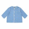 Inter Gingham Cotton Muslin Shirt Blue Bonton Fashion Baby
