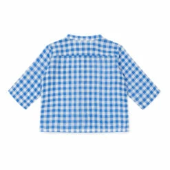 Inter Gingham Cotton Muslin Shirt Blue Bonton Fashion Baby 5 Inter Gingham Cotton Muslin Shirt Blue Bonton Fashion Baby -Bonton Best Sales inter gingham cotton muslin shirt blue bonton fashion baby 2
