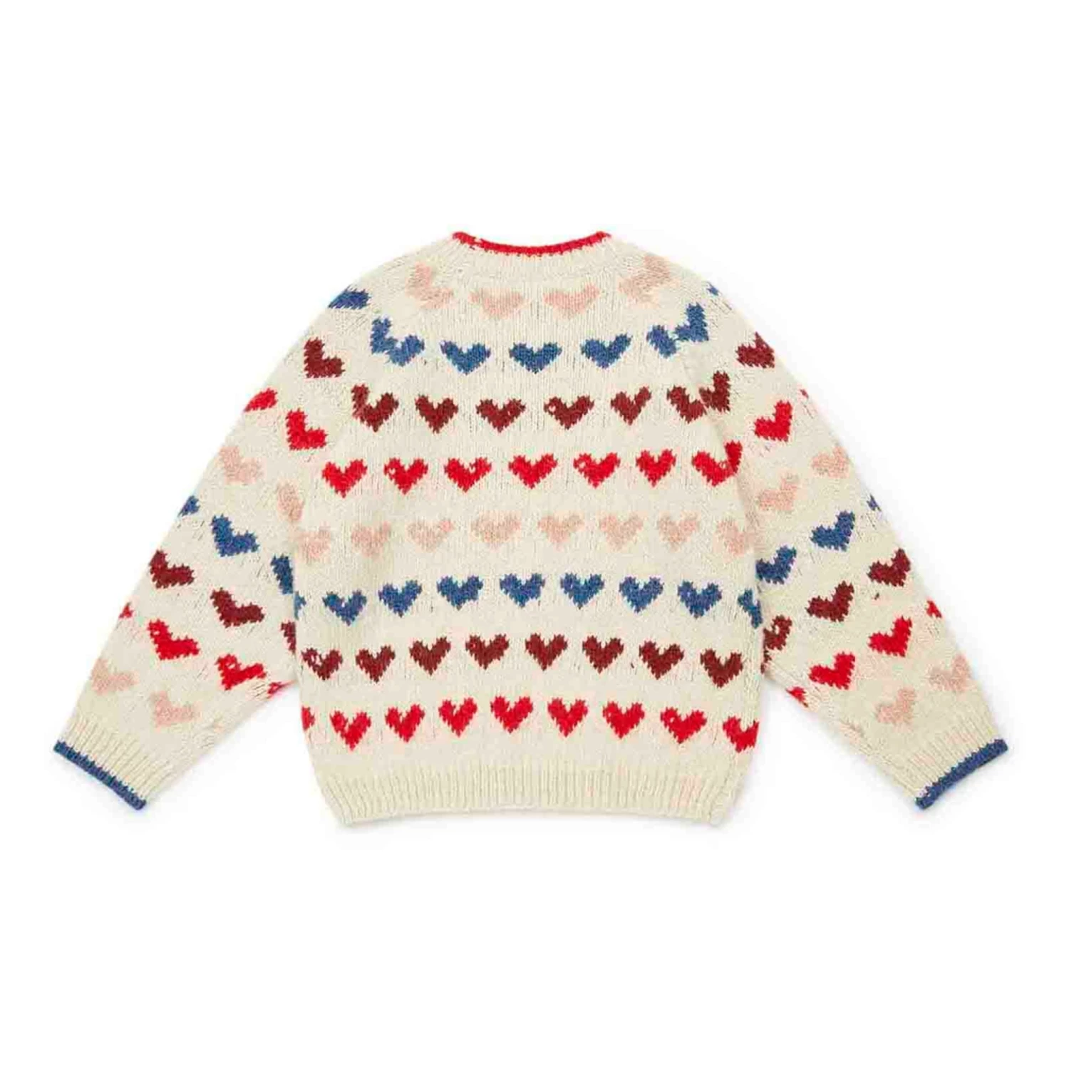Jacquard Alpaca and Merino Wool Heart: Jumper Ecru Bonton Fashion Children 3 Jacquard Alpaca and Merino Wool Heart: Jumper Ecru Bonton Fashion Children - Image 3