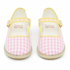 Jane Gingham Slippers Pink Bonton Shoes Baby, Children