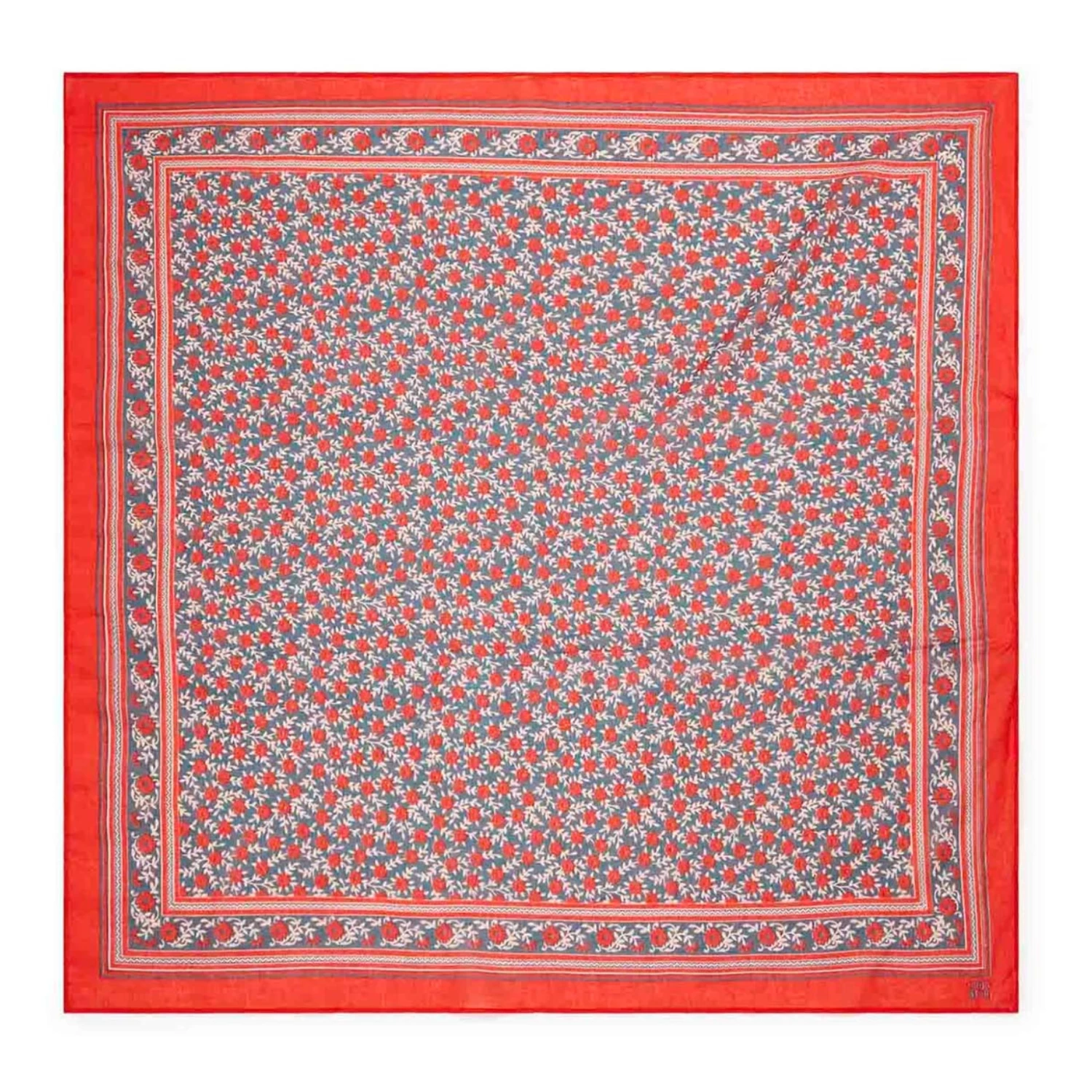 Large Floral Scarf Red Bonton Fashion Children 2 Large Floral Scarf Red Bonton Fashion Children - Image 2
