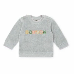 Liberty Velour Sweatshirt Heather grey Bonton Fashion Baby, Children