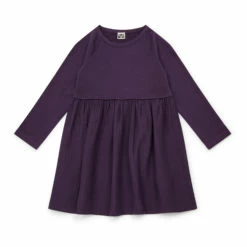 Mail Organic Cotton Velvet Dress Purple Bonton Fashion Children