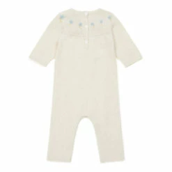Maman Merino Wool Embroidered Jumpsuit Ecru Bonton Fashion Baby -Bonton Best Sales maman merino wool embroidered jumpsuit ecru bonton fashion baby 2