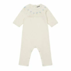 Maman Merino Wool Embroidered Jumpsuit Ecru Bonton Fashion Baby