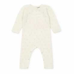 Maman Merino Wool Openwork Jumpsuit Ecru Bonton Fashion Baby