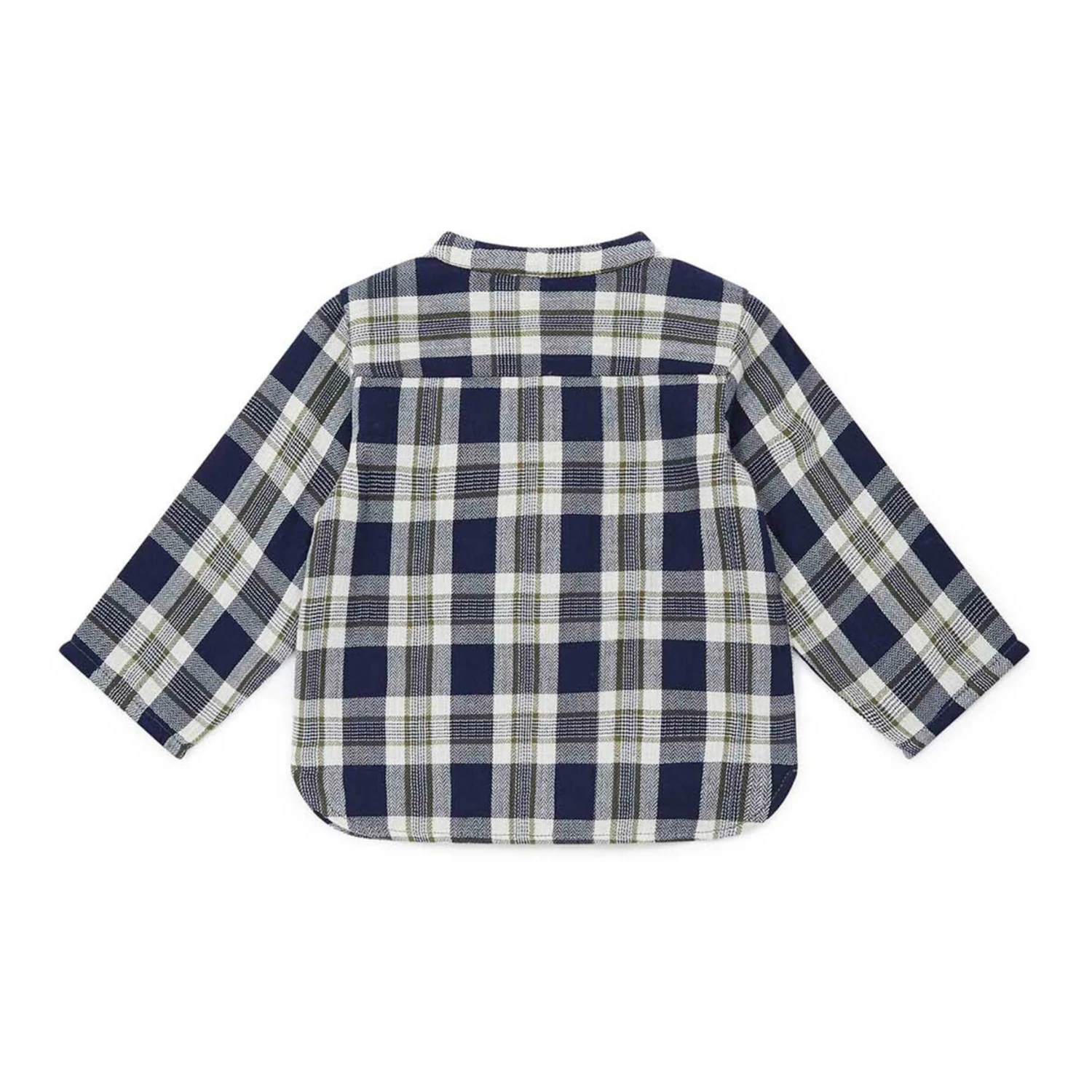 Matt Cotton Muslin Kurta Shirt Navy blue Bonton Fashion Baby 2 Matt Cotton Muslin Kurta Shirt Navy blue Bonton Fashion Baby - Image 2