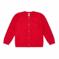 Merino and Alpaca Cardigan Red Bonton Fashion Children