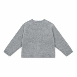Merino and Embroidered Cotton Cardigan Grey Bonton Fashion Baby -Bonton Best Sales merino and embroidered cotton cardigan grey bonton fashion baby 2