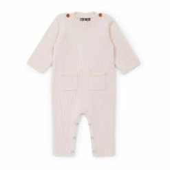 Merino Wool Jumpsuit Pale pink Bonton Fashion Baby