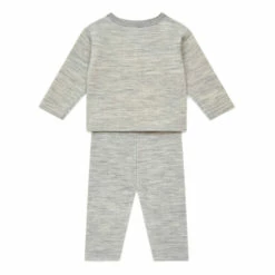 Merino Wool Wrapover Cardigan + Leggings Grey Bonton Fashion Baby -Bonton Best Sales merino wool wrapover cardigan leggings grey bonton fashion baby 2