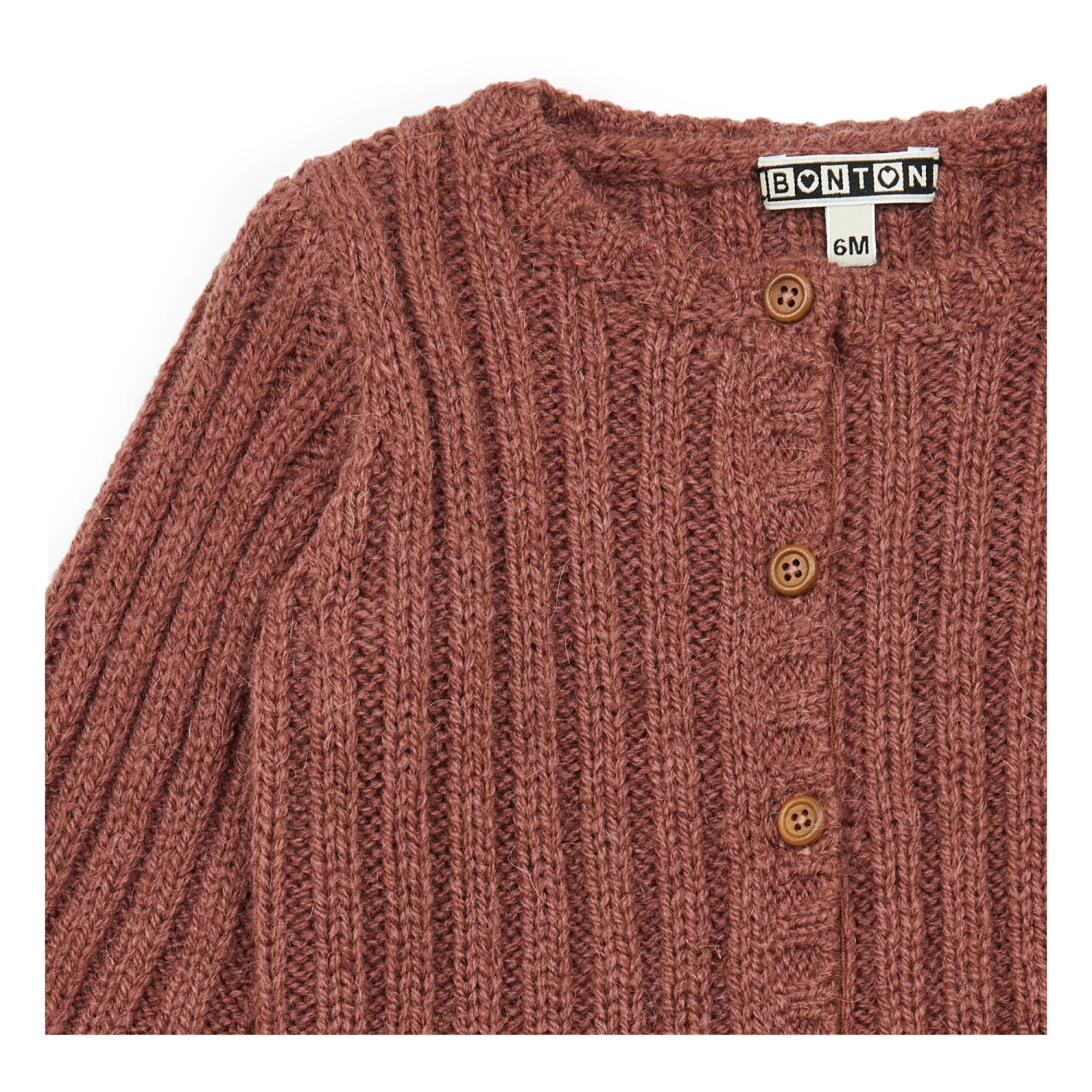 Merle Wool and Alpaca Cardigan Caramel Bonton Fashion Baby 2 Merle Wool and Alpaca Cardigan Caramel Bonton Fashion Baby - Image 2