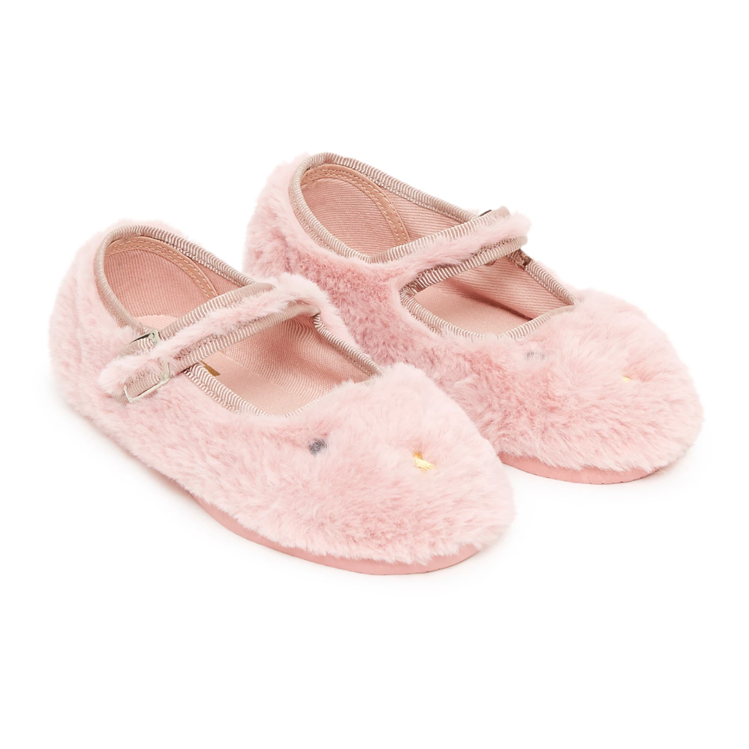 Mia Faux-Fur Slippers Pink Bonton Shoes Baby, Children 2 Mia Faux-Fur Slippers Pink Bonton Shoes Baby, Children - Image 2