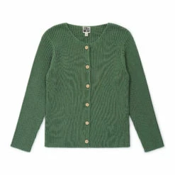 Mouton Organic Cotton Cardigan Green Bonton Fashion Children