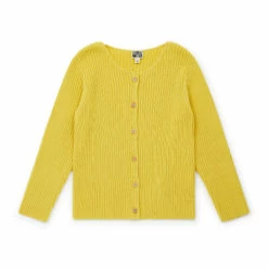 Mouton Organic Cotton Cardigan Yellow Bonton Fashion Children