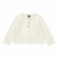 Mulot Merino Wool Cardigan Ecru Bonton Fashion Baby
