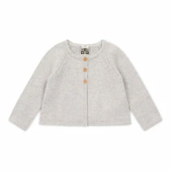 Mulot Merino Wool Cardigan Heather grey Bonton Fashion Baby
